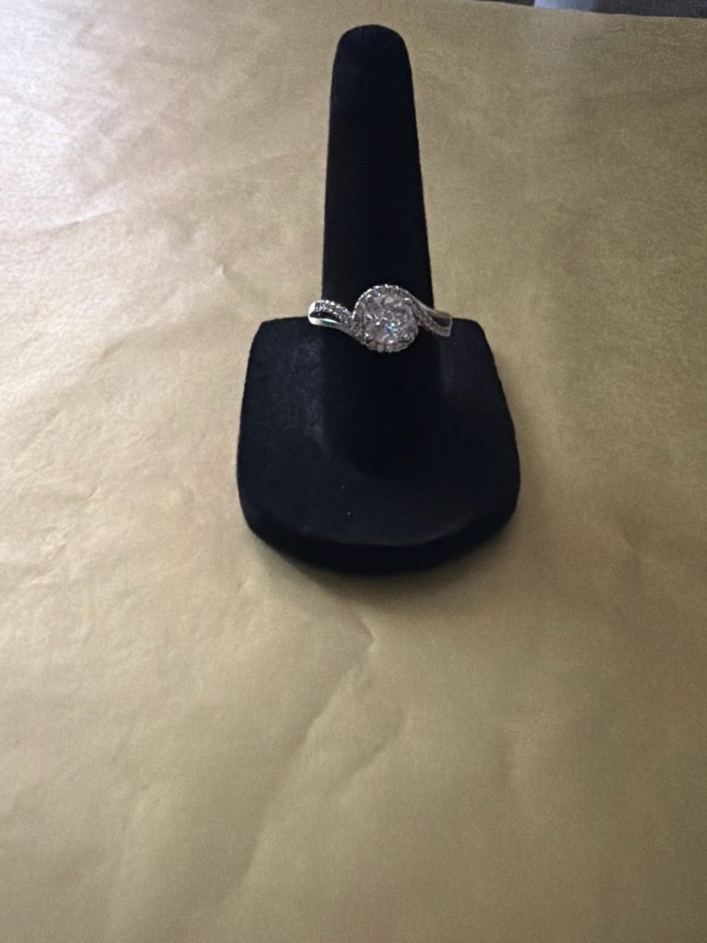 Sterling Silver Halo Engagement Ring with Clear Center Stone - Women Jewelry
